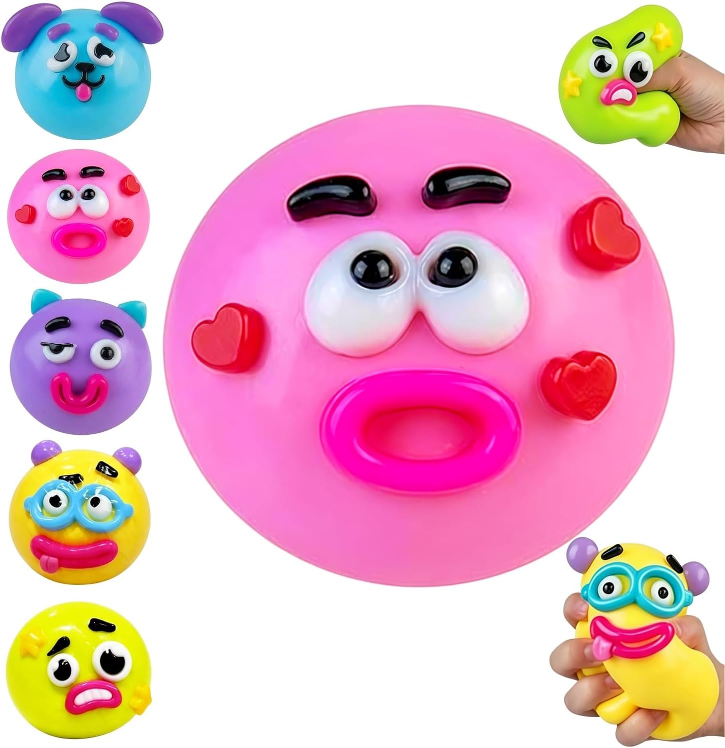 NEW Smushers Squishy with Interchangeable Faces, Funny Curiosities Smushers Dog Face Swap Squishy, Soft Interchangeable Dog Face Swap Stress Relief Sensory Squeeze Toy for Adults