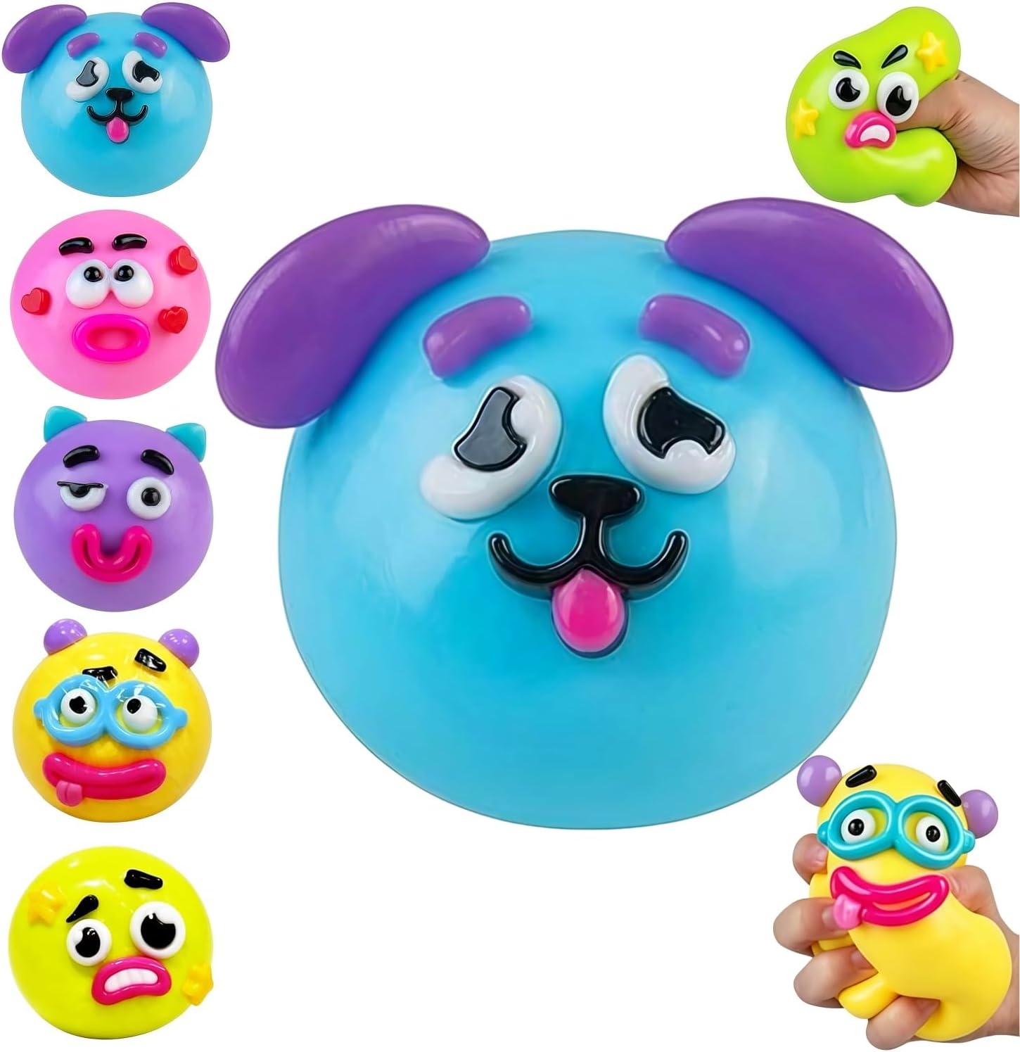 NEW Smushers Squishy with Interchangeable Faces, Funny Curiosities Smushers Dog Face Swap Squishy, Soft Interchangeable Dog Face Swap Stress Relief Sensory Squeeze Toy for Adults