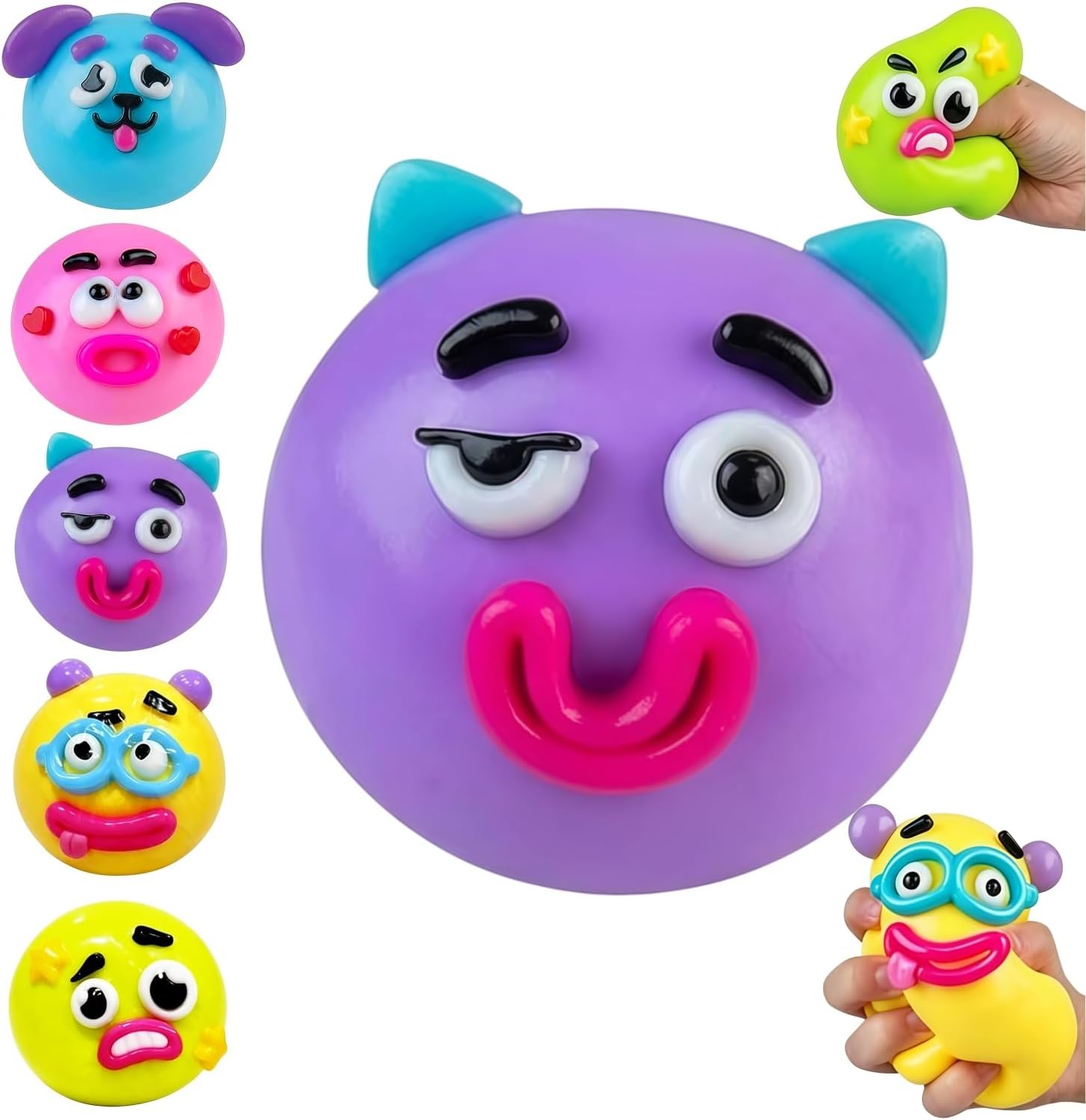 NEW Smushers Squishy with Interchangeable Faces, Funny Curiosities Smushers Dog Face Swap Squishy, Soft Interchangeable Dog Face Swap Stress Relief Sensory Squeeze Toy for Adults