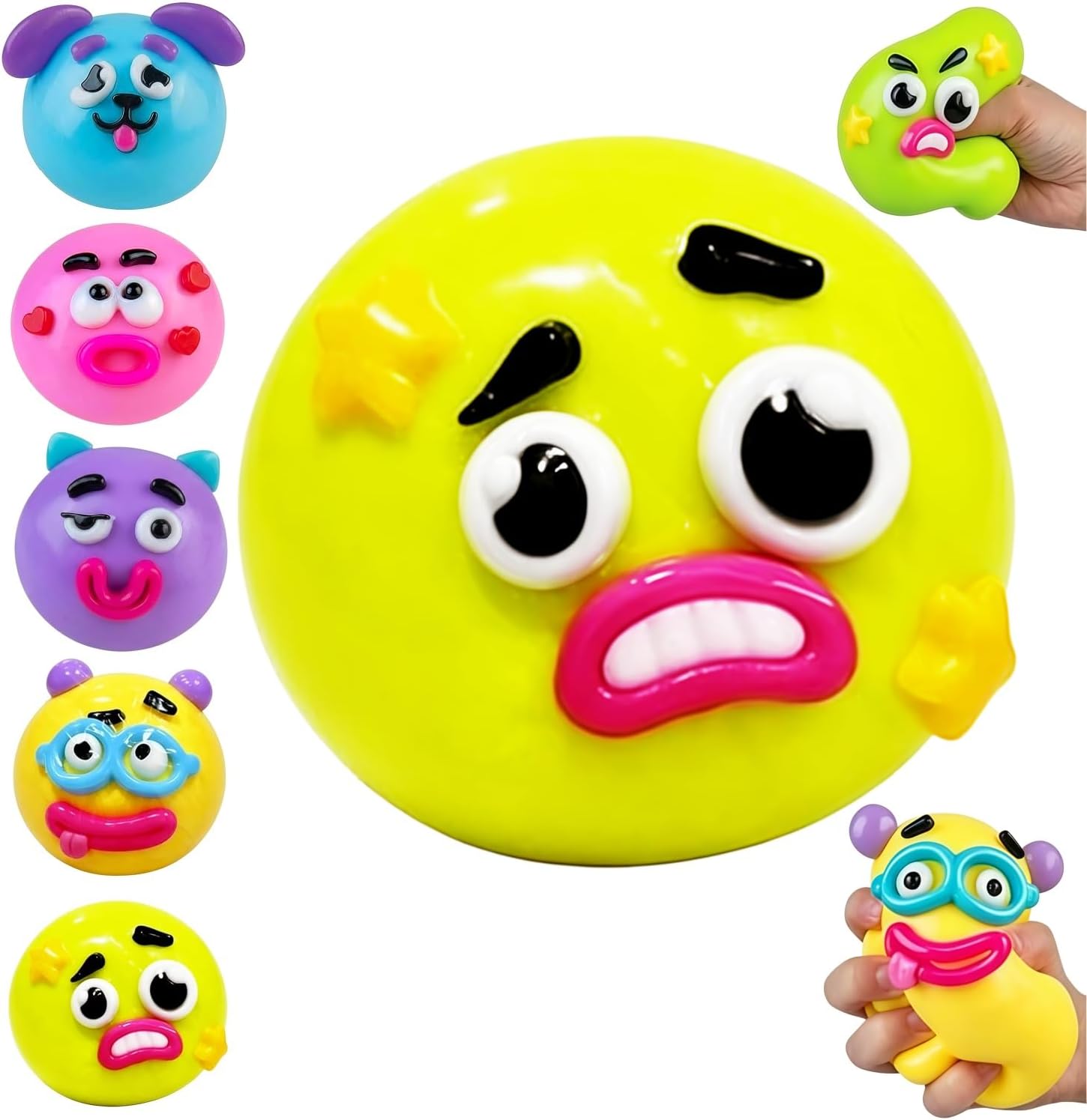 NEW Smushers Squishy with Interchangeable Faces, Funny Curiosities Smushers Dog Face Swap Squishy, Soft Interchangeable Dog Face Swap Stress Relief Sensory Squeeze Toy for Adults