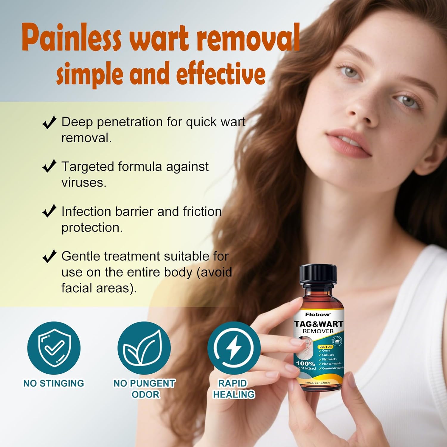 Skin Tag Removal Kit - Fast-Acting Wart Liquid with 17% Salicylic Acid for Men and Women, Targets Plantar Warts, Flat Warts, Common Warts, Age Spots, Corns, and H-Warts (30ml)