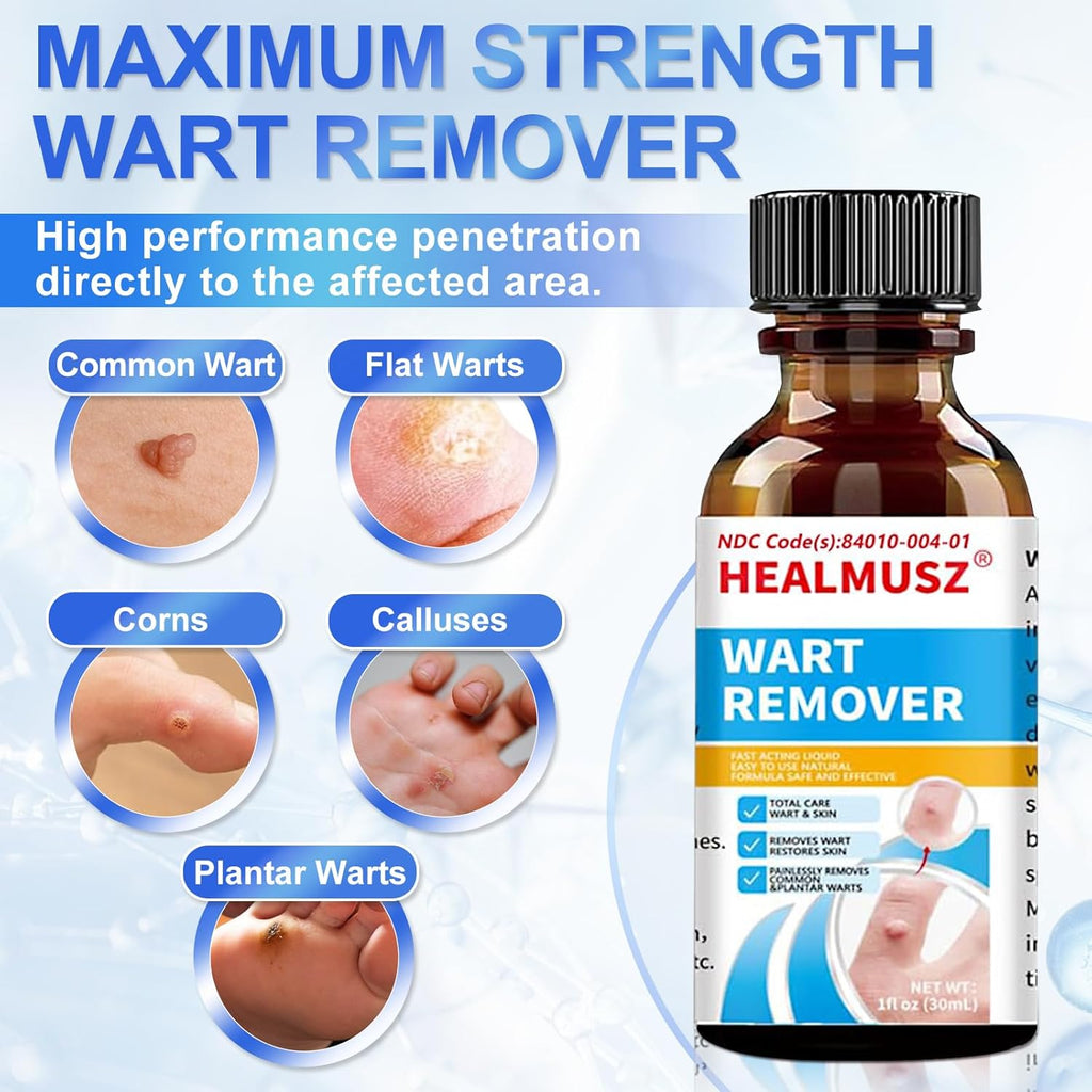 Wart Remover Liquid 5% Salicylic Acid Wart Freeze Off Wart Removal,Wart Remover Freeze Off for Genital,H Wa rt,Common,Flat, Corn, Callus, Plantar Wa rt Remover on Feet,H