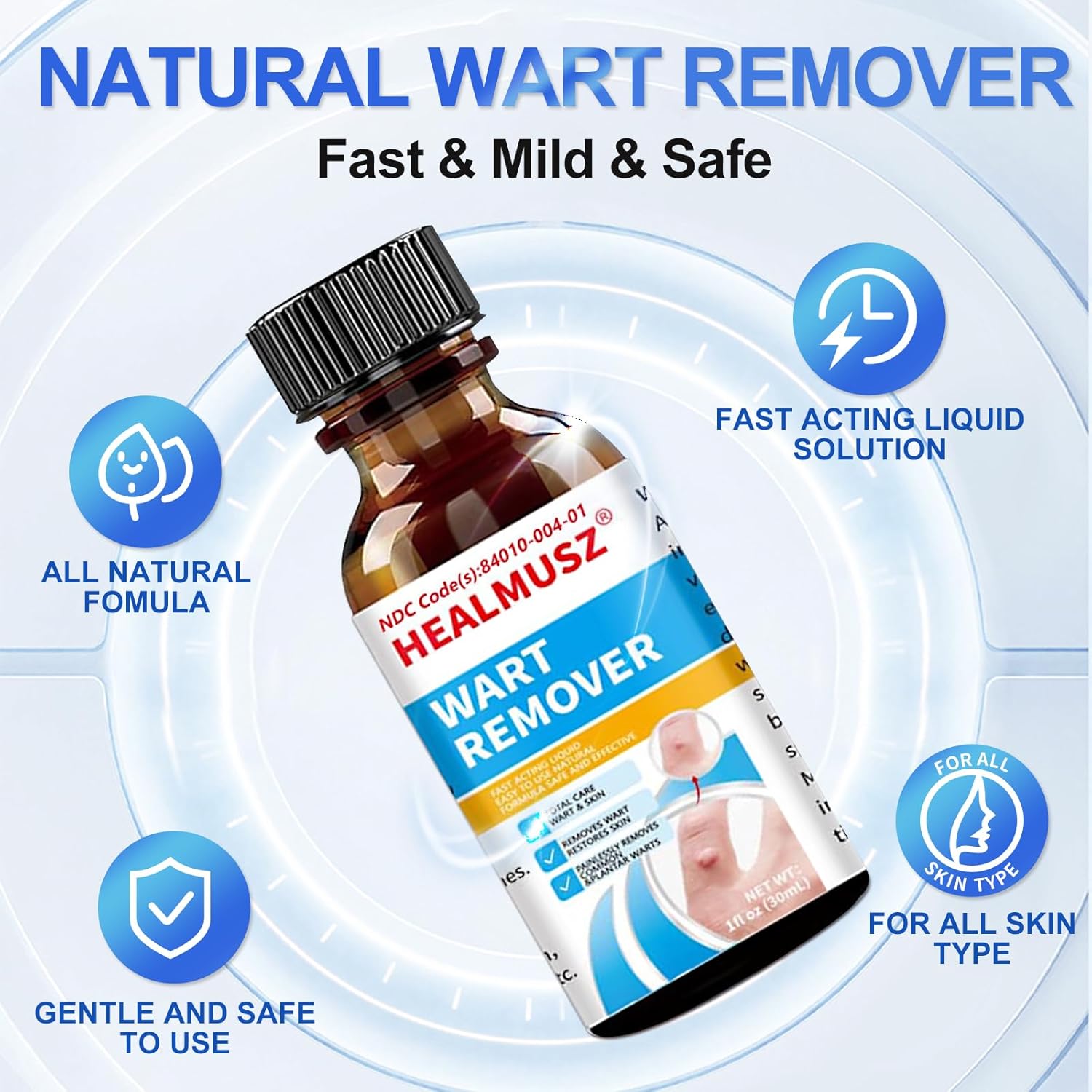 Wart Remover Liquid 5% Salicylic Acid Wart Freeze Off Wart Removal,Wart Remover Freeze Off for Genital,H Wa rt,Common,Flat, Corn, Callus, Plantar Wa rt Remover on Feet,H