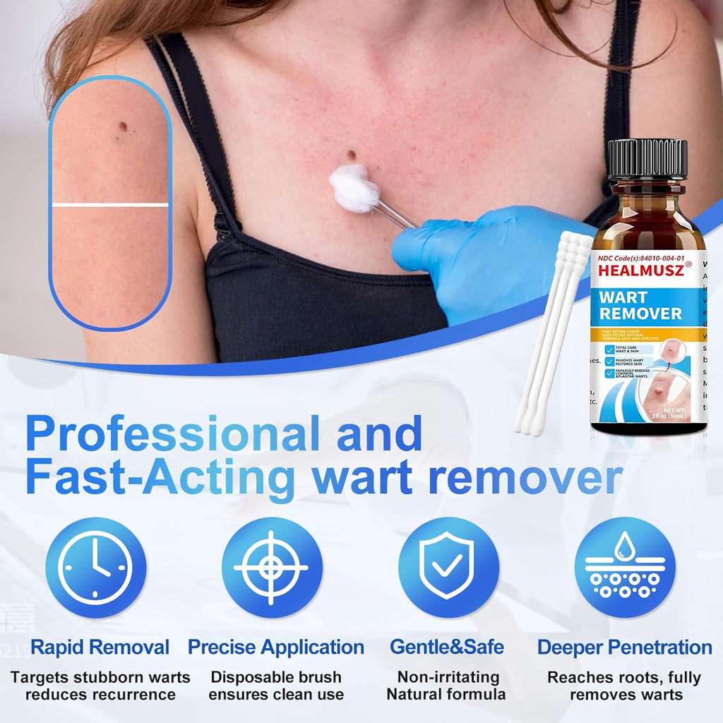 Wart Remover Liquid 5% Salicylic Acid Wart Freeze Off Wart Removal,Wart Remover Freeze Off for Genital,H Wa rt,Common,Flat, Corn, Callus, Plantar Wa rt Remover on Feet,H
