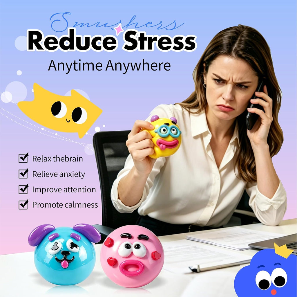 NEW Smushers Squishy with Interchangeable Faces, Funny Curiosities Smushers Dog Face Swap Squishy, Soft Interchangeable Dog Face Swap Stress Relief Sensory Squeeze Toy for Adults
