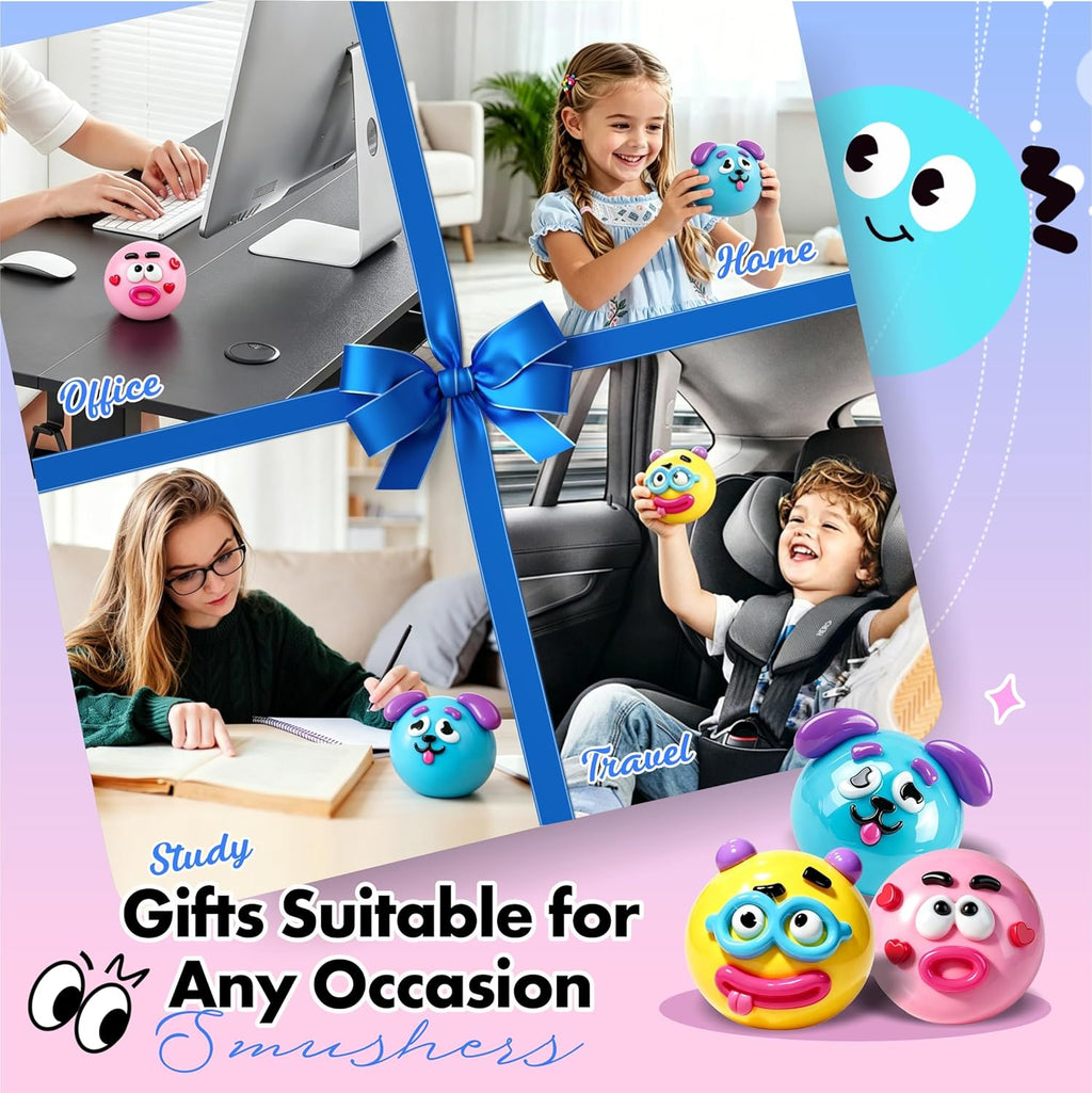 NEW Smushers Squishy with Interchangeable Faces, Funny Curiosities Smushers Dog Face Swap Squishy, Soft Interchangeable Dog Face Swap Stress Relief Sensory Squeeze Toy for Adults