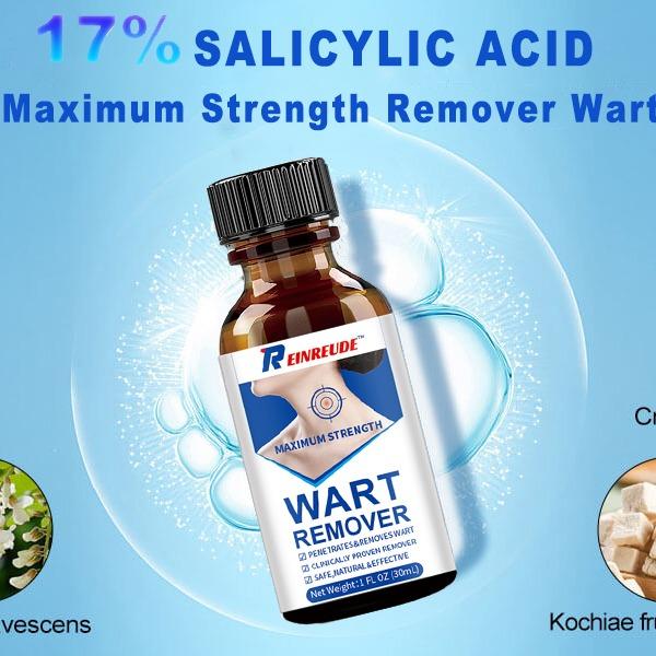 Skin Tag Removal Kit - 30ml at-Home Skin Tag Remover - 17% Salicylic Acid Wart Remover Freeze Off, Fast-Acting on Plantar Warts, Common Wart, Flat Wart, Corns and Genital Warts(-1